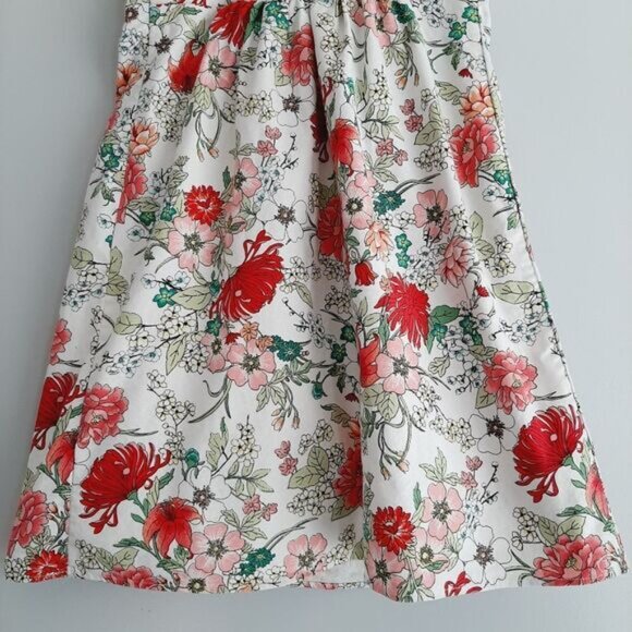 OLD NAVY Strapless Empire Waist Floral Mini Dress White Sz 8 - Picture 9 of 13